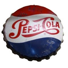 Vintage Giant Pepsi Bottle Cap Sign