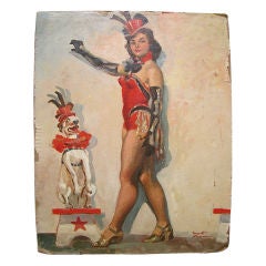 Circus Girl with Appreciative Dog