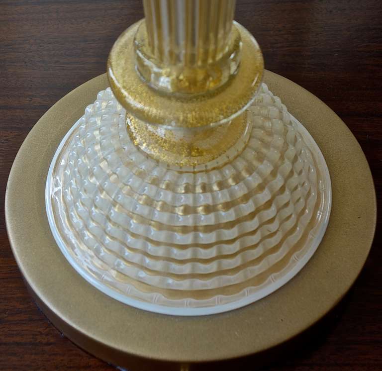 Italian Stately Venetian, Glass Marbro Table Lamp For Sale