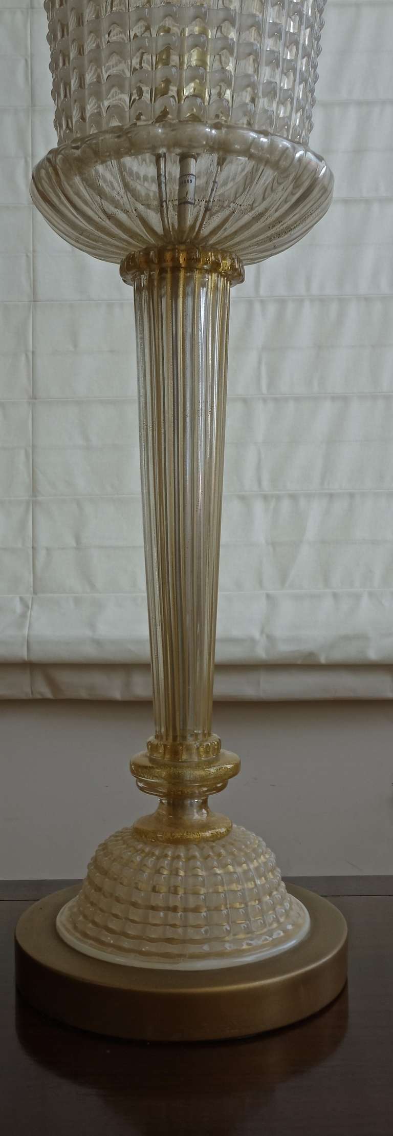 Stately Venetian, Glass Marbro Table Lamp For Sale 3