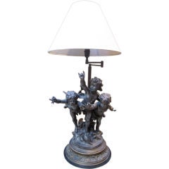 Hugely Scaled Putti Lamp