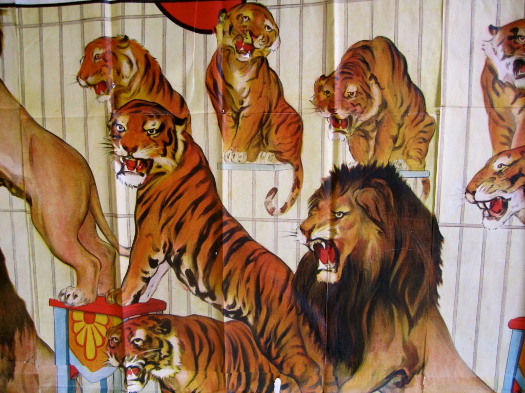 Gigantic Clyde Beatty Circus Poster For Sale 3