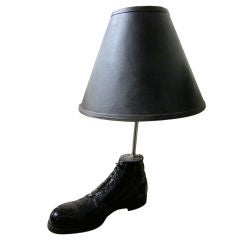 Boot Lamp Leather Shade