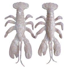 Pair of Czech Glass Encrusted Lobsters