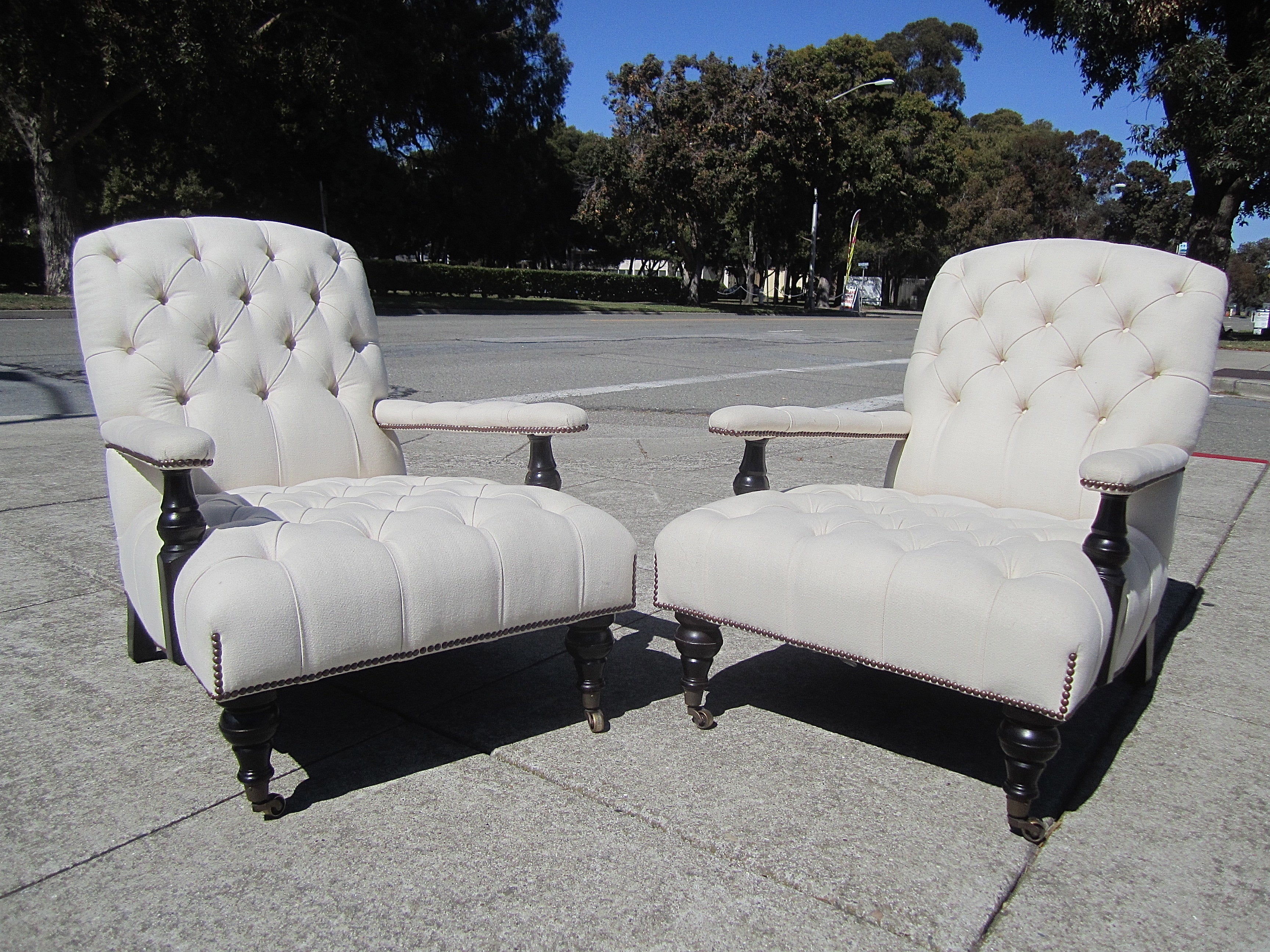 George Smith Edwardian Armchairs from Aileen Getty Collection