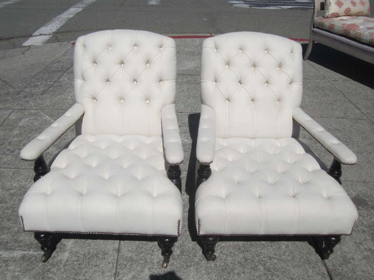 George Smith Edwardian Armchairs from Aileen Getty Collection In Excellent Condition In San Francisco, CA