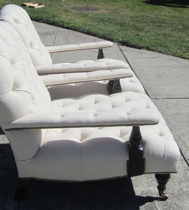 20th Century George Smith Edwardian Armchairs from Aileen Getty Collection