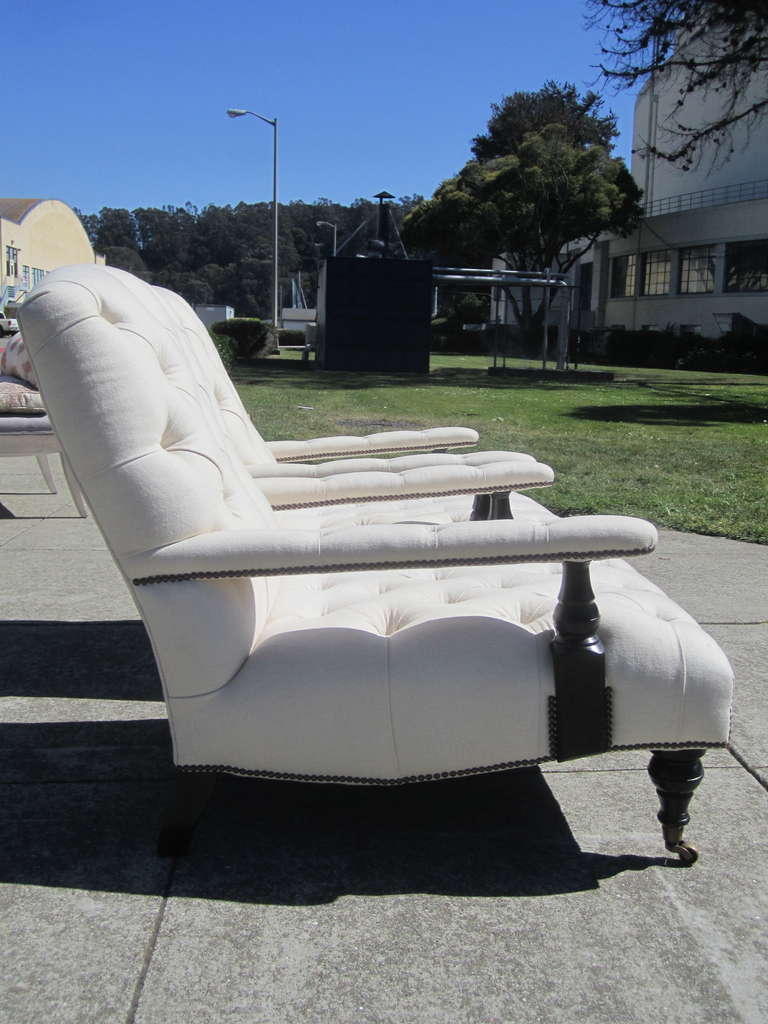 George Smith Edwardian Armchairs from Aileen Getty Collection 1