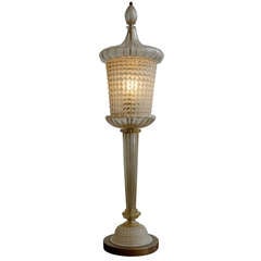 Stately Venetian, Glass Marbro Table Lamp