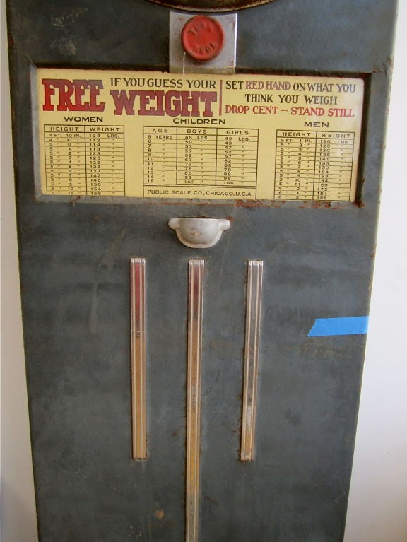 Mid-20th Century Guess Your Weight Carnival Scale
