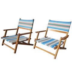 Dynamite Pair of Vintage Beach Chairs