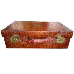 Vintage Sumptuous English Crocodile Suitcase