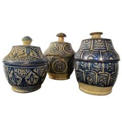Set of Three Moroccan Butter Jars