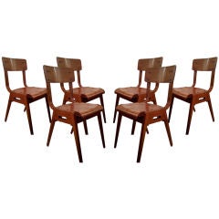 Rare Set of Six Vico Magistretti Stacking Chairs