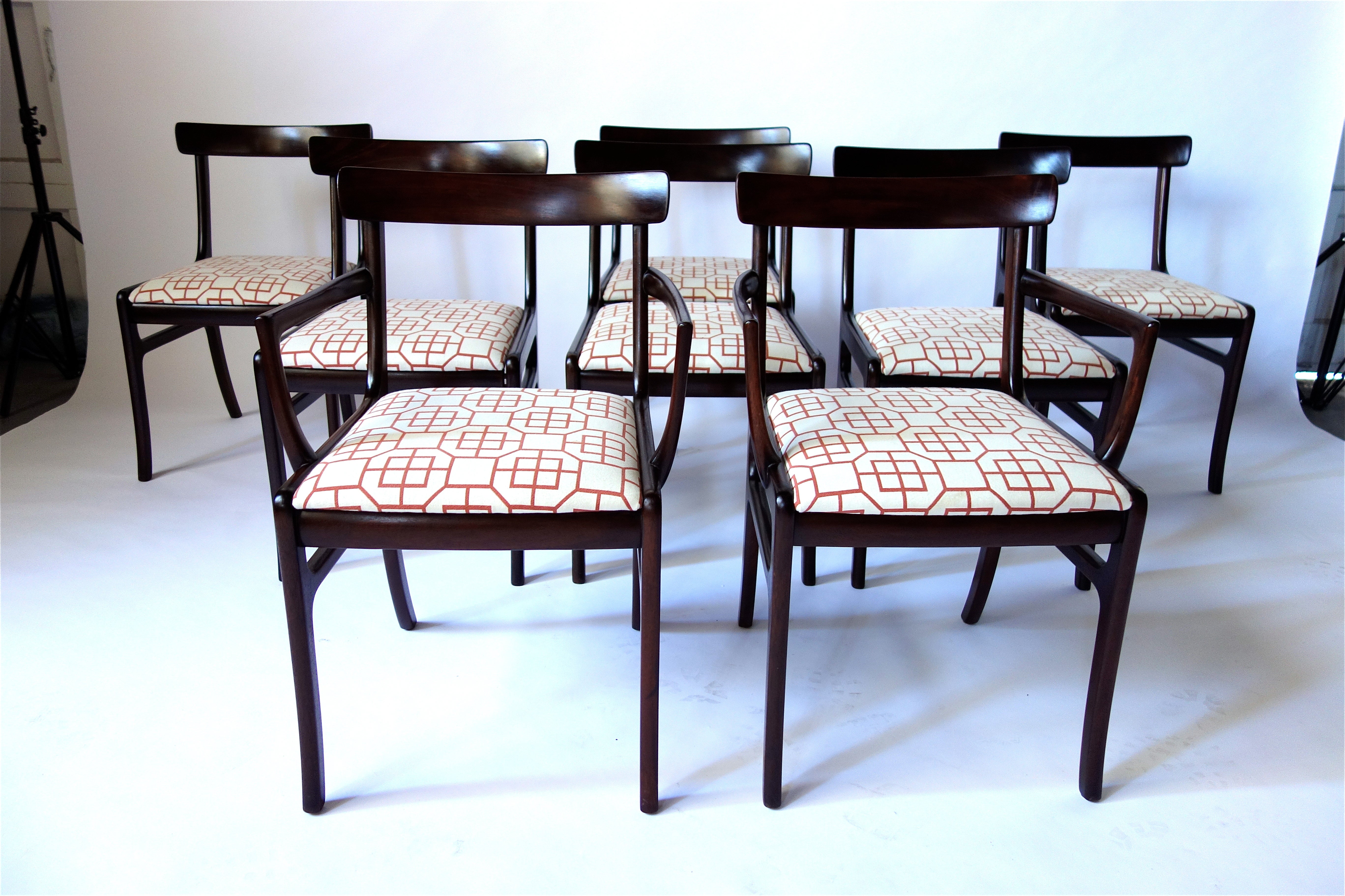 Set of Eight Ole Wanscher Dining Chairs, Aileen Getty Collection