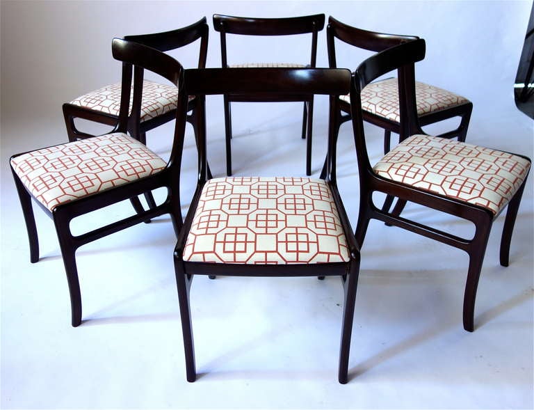 Danish Set of Eight Ole Wanscher Dining Chairs, Aileen Getty Collection