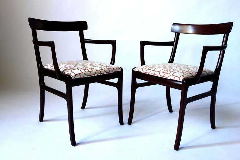 Set of Eight Ole Wanscher Dining Chairs, Aileen Getty Collection In Excellent Condition In San Francisco, CA
