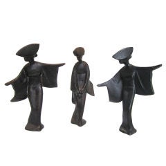 Vintage Set of Three Post War Japan Figures