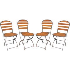 Vintage Brilliant Set of French Bistro Chairs