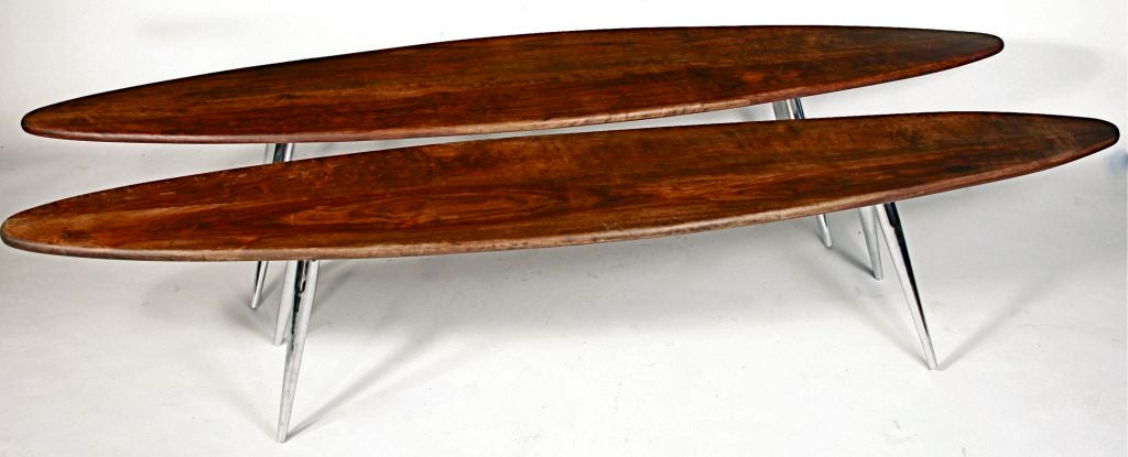 Pair of Mid Century Mexican Surfboard Tables
