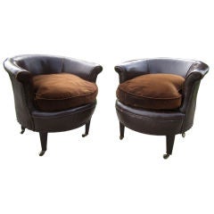 Pair of Art Deco Mexican Barrel Chairs