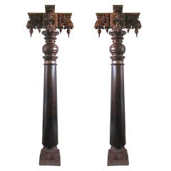 Pair of Regal Rosewood Columns