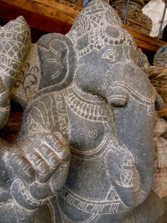 Indian Carved Stone Ganesh