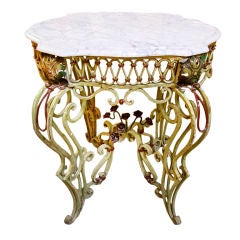 Classic French Entry Table with Marble Top