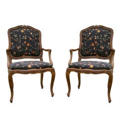 Pair of Louis XV French Armchairs