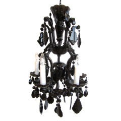 Jet Black Czech Crystal Chandelier