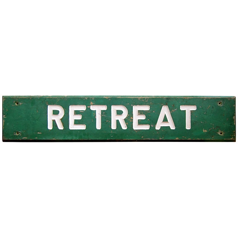 Large Painted Retreat Sign