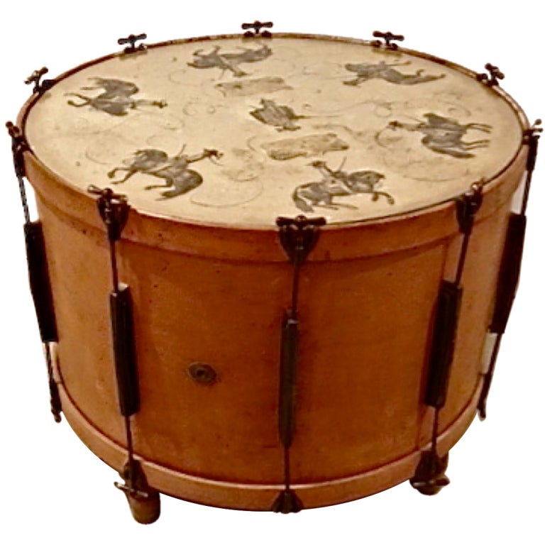 Equestrian Drum Table For Sale