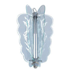 Etched Glass Butterfly Chandelier