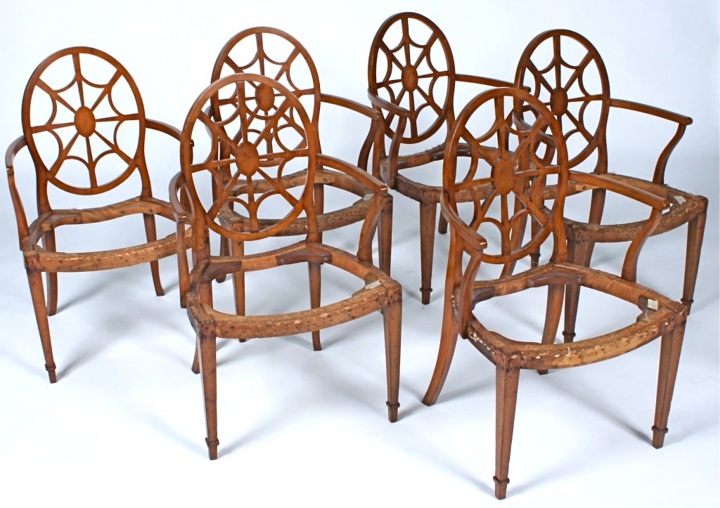 Exceptional Set of Six Spider Back Chairs