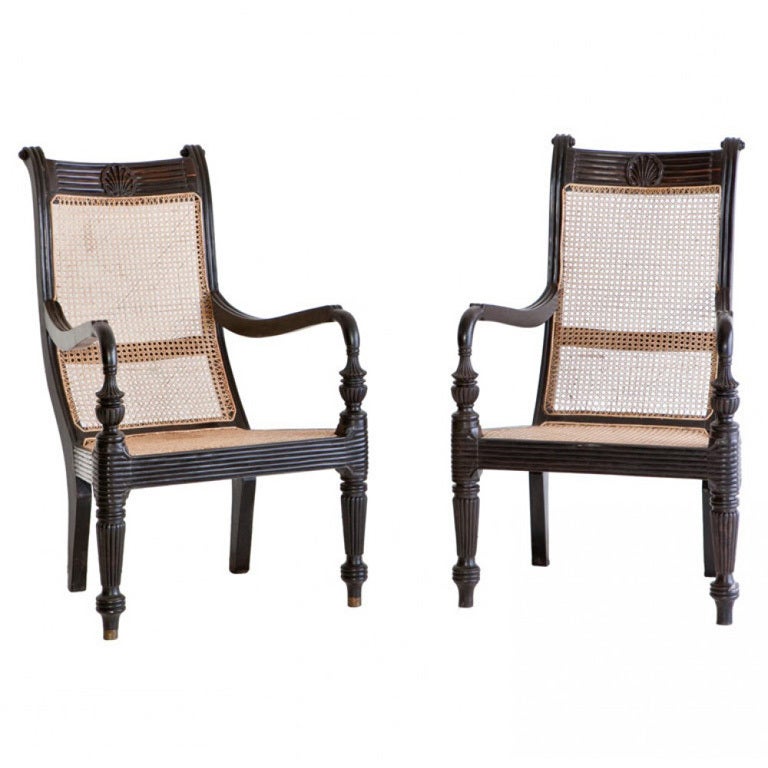 Colonial Grandfather Chairs in Ebony