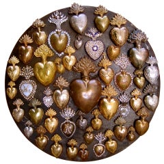 Antique Exceptional Collection of 19th century French Ex-Voto Hearts