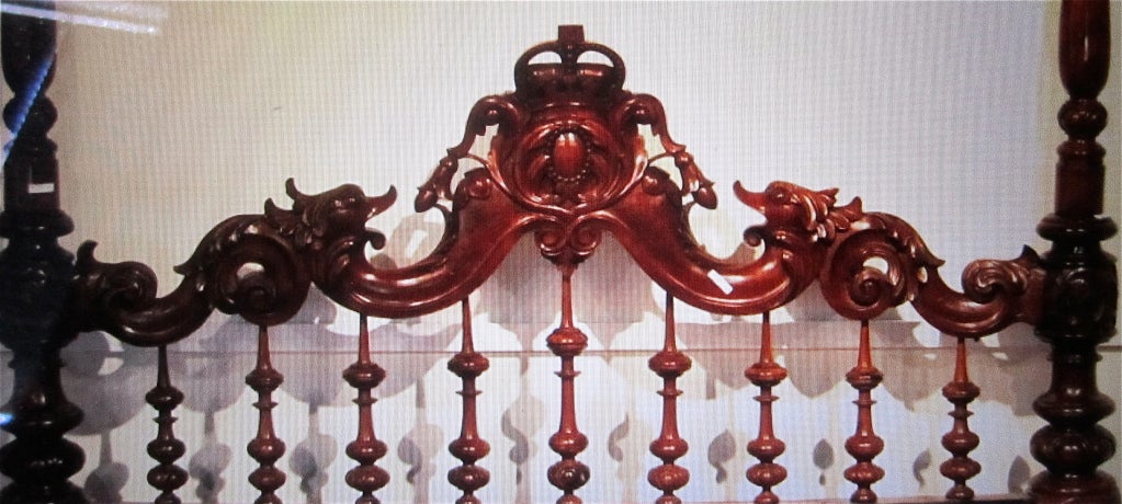 Sri Lankan Solid Mahogany Anglo Indian Bed