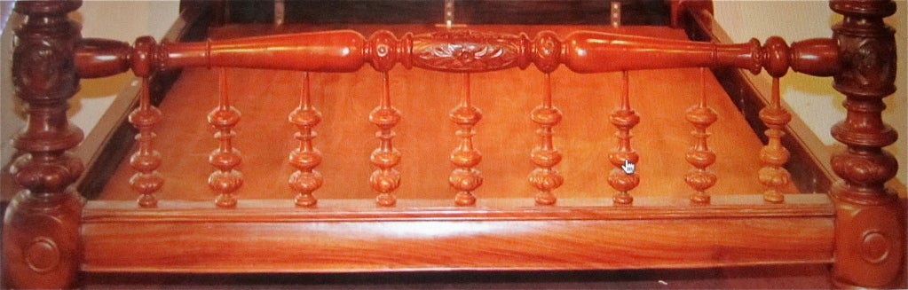 19th Century Solid Mahogany Anglo Indian Bed