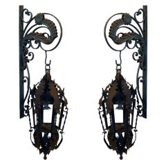 Antique Pair of Hanging Lanterns