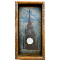 Vintage Iconic Tower of the Old North Church Painting