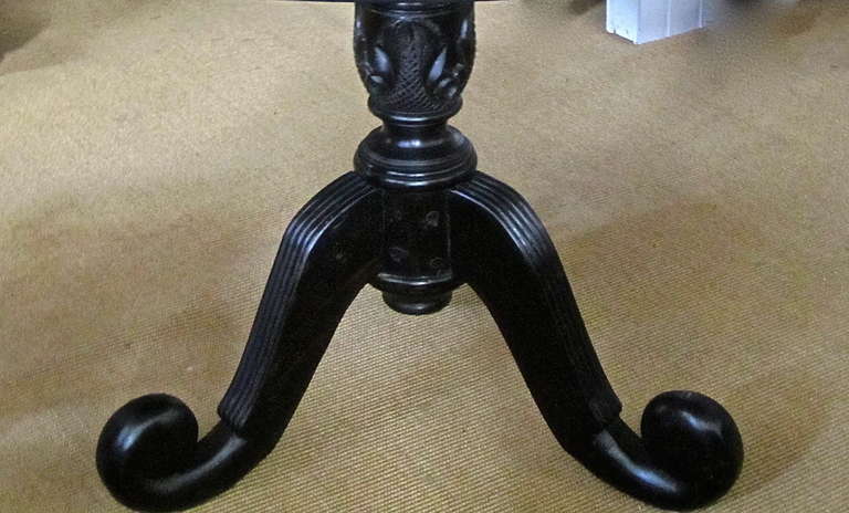 Anglo-Indian Solid Ebony Tilt-Top Table For Sale 3