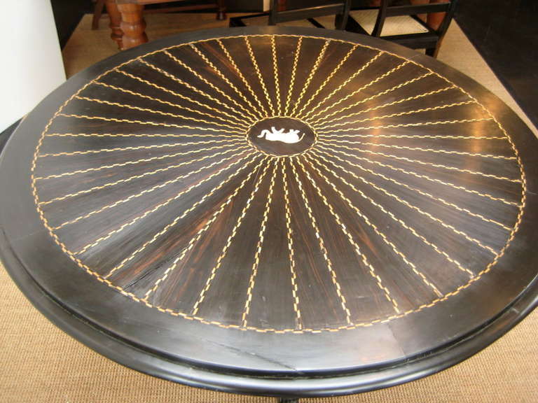 Anglo-Indian Solid Ebony Tilt-Top Table In Good Condition For Sale In San Francisco, CA