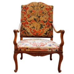 Gorgeous French Country Fauteuil with Tapestry Seat