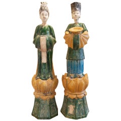 Pair of Chinese Terracotta Figures