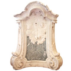 19th century Italian Carved Marble Wall Fountain
