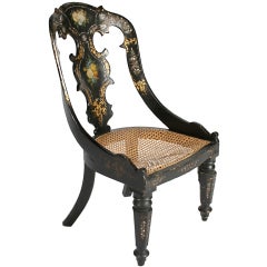 Tony Duquette Estate Inlaid Slipper Chair