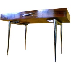 Mid Century Chrome Stiletto Leg Rosewood Desk
