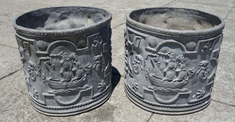 English Pair of Lead Jardinieres from Ariadne Getty Collection