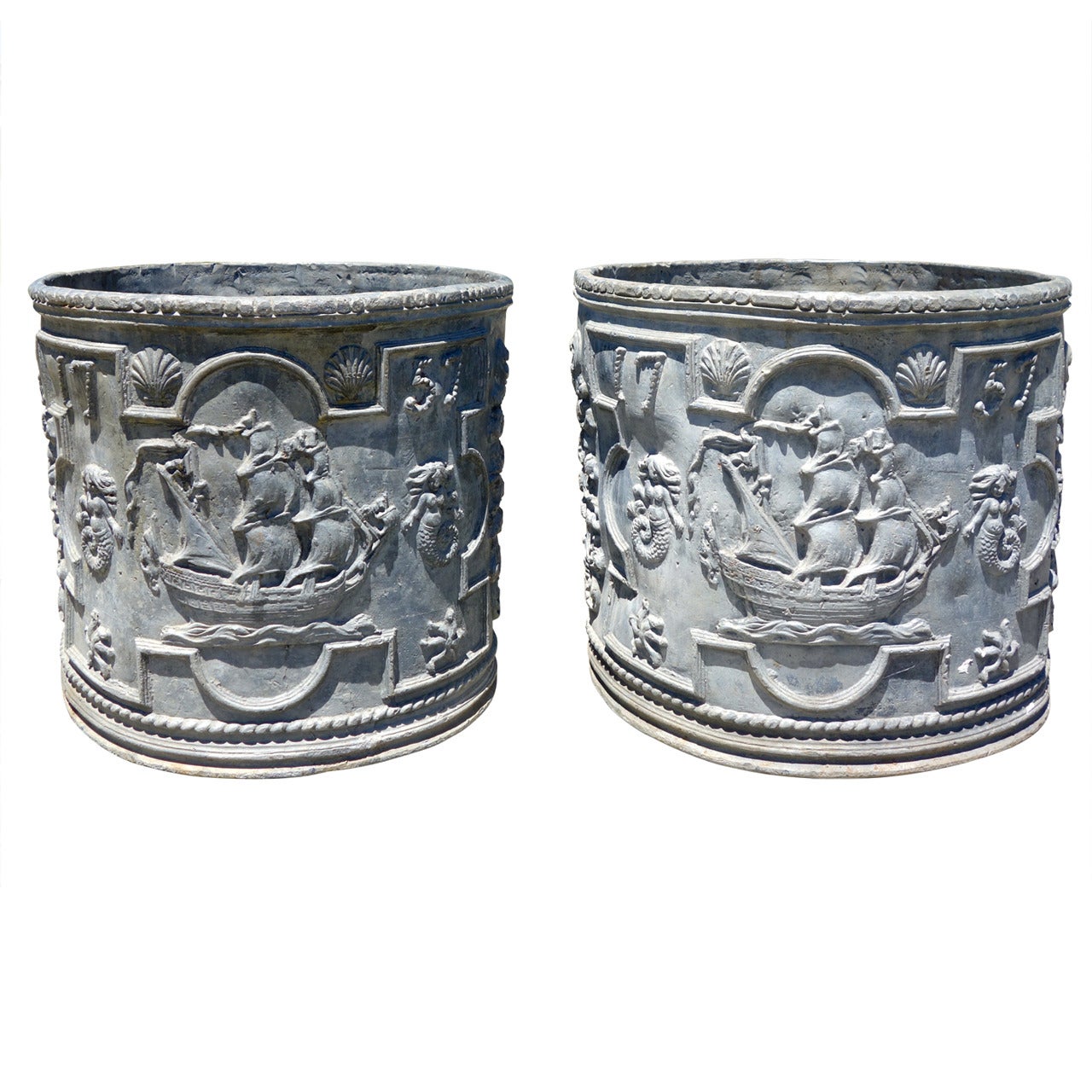 Pair of Lead Jardinieres from Ariadne Getty Collection