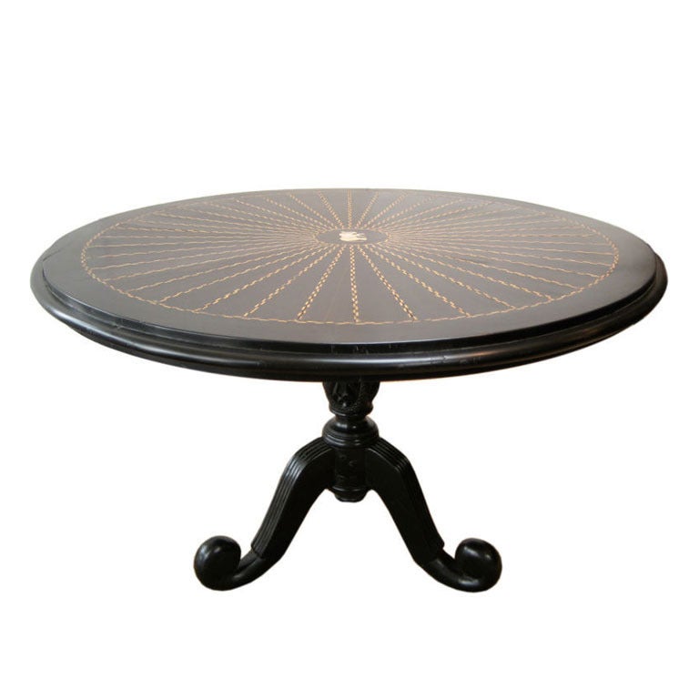 Anglo-Indian Solid Ebony Tilt-Top Table For Sale